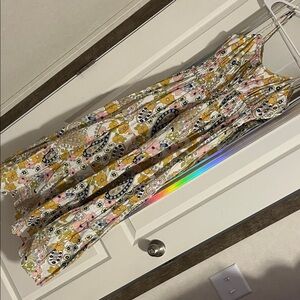 Wayf Floral Paisley Maxi Dress in Cream, Mustard & Pink